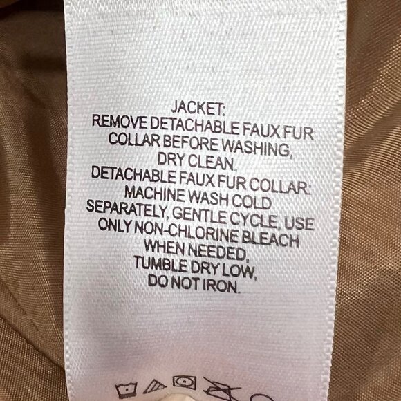 Liz Claiborne Womens Coat Wool Blend Faux Fur Detach Collar Cable Pattern‎ Sz M - Picture 9 of 14